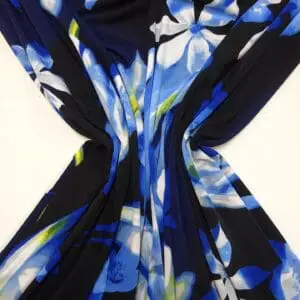 T-Shirting Jersey Fabric Midnight In Milos Blue