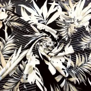 T-Shirting Jersey Fabric Embossed Effect Rhodes Rituals Black