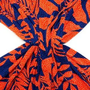 T-Shirting Jersey Fabric Paros Palms Orange