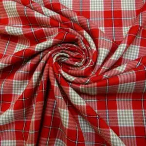 Tartan Suiting Fabric Skye Check Red