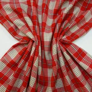 Tartan Suiting Fabric Skye Check Red