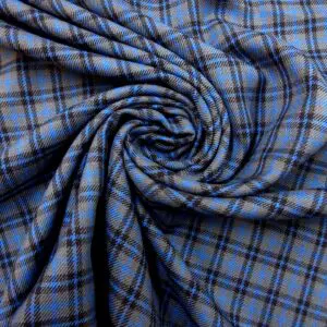 Suiting Fabric Tartan Dundee Blue