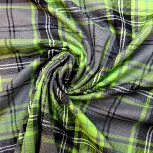 Suiting Fabric Tartan Macculloch Lime Grey