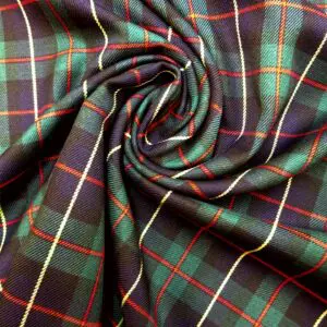 Suiting Fabric Tartan Harris Green Red