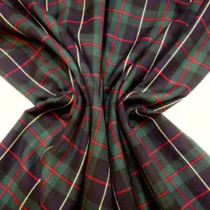 Suiting Fabric Tartan Harris Green Red