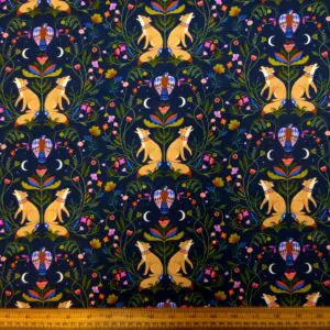 Cotton Fabric Dashwood Craft Cotton Foxy Nights Navy