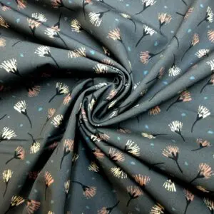Cotton Fabric Dashwood Craft Cotton Whispy Dandelions Grey