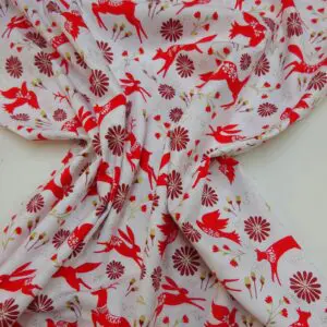 Cotton Fabric Dashwood Craft Cotton Nordic Reindeers White