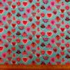 Cotton Fabric Dashwood Craft Cotton Biker Hearts Turquoise