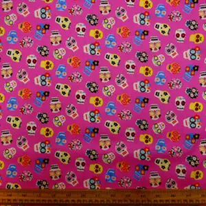 Cotton Fabric Dashwood Craft Cotton Day Of The Dead Cerise