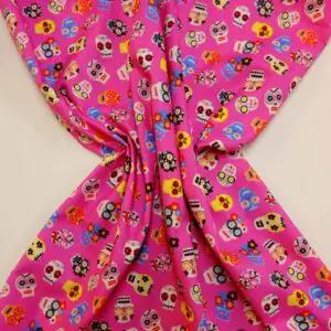 Cotton Fabric Dashwood Craft Cotton Day Of The Dead Cerise