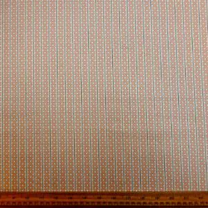 Cotton Fabric Dashwood Craft Cotton Stripy Bubbles Salmon Pink