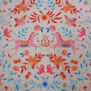 Cotton Fabric Dashwood Craft Cotton Beige Stags White