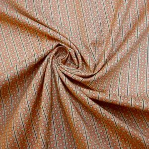 Cotton Fabric Dashwood Craft Cotton Stripy Bubbles Salmon Pink