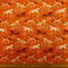 Cotton Fabric Dashwood Craft Cotton Merry Go Round Horses Terracotta Rust