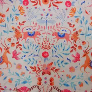 Cotton Fabric Dashwood Craft Cotton Beige Stags White