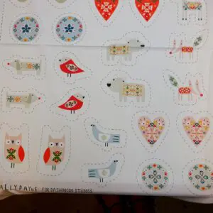 Cotton Fabric Dashwood Craft Cotton Christmas Ornaments Panel Ivory