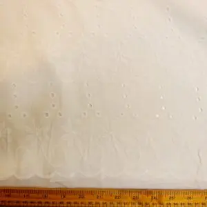 Pure Cotton Fabric Broderie Anglais Swiss Cheese Ivory