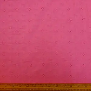 Pure Cotton Fabric Broderie Anglais Brandy Cerise