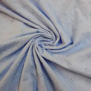 Pure Cotton Fabric Broderie Anglais Brandy Blue