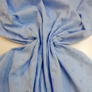Pure Cotton Fabric Broderie Anglais Brandy Blue