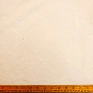 Pure Cotton Fabric Broderie Anglais Swiss Miss Ivory