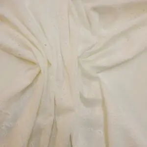 Pure Cotton Fabric Broderie Anglais Swiss Miss Ivory