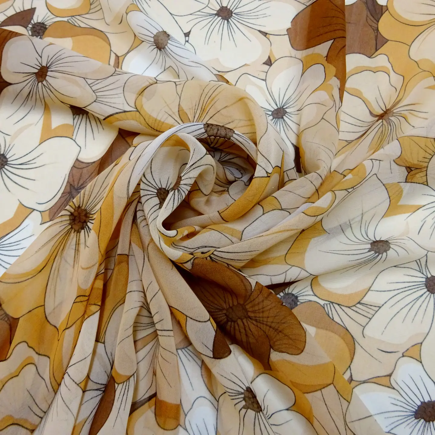 Chiffon Fabric Spanish Lilly Beige Copper