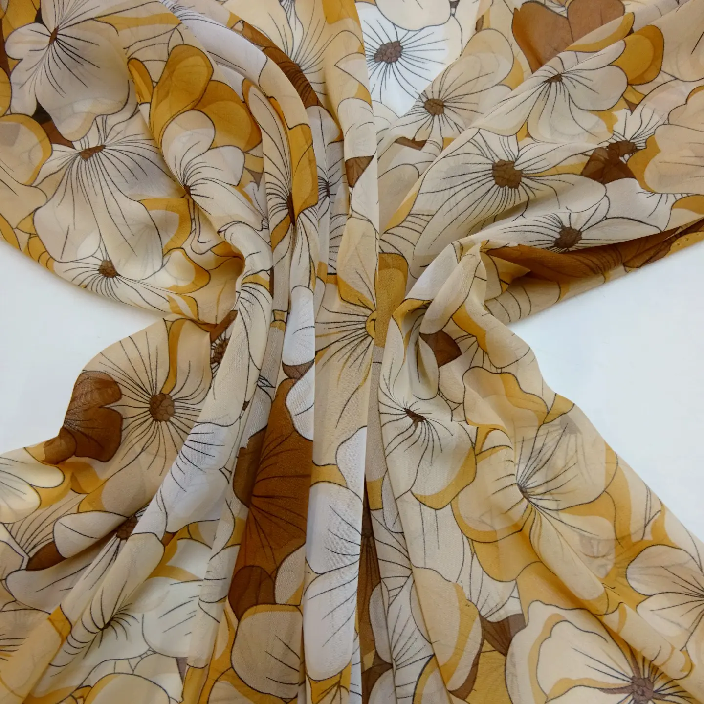 Chiffon Fabric Spanish Lilly Beige Copper