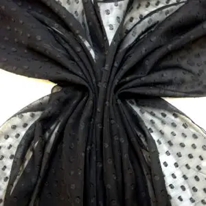Chiffon Fabric Dobby Eyelash Spot Mamba Black