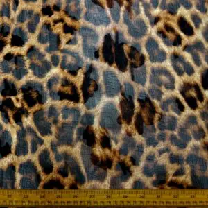 Chiffon Georgette Fabric Dixie Lynx Beige Black Copper