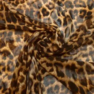 Chiffon Georgette Fabric Dixie Lynx Beige Black Copper