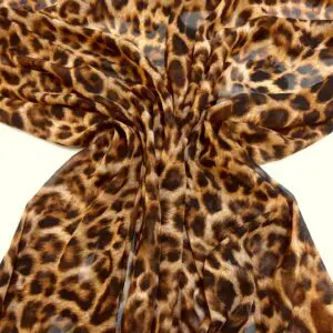 Chiffon Georgette Fabric Dixie Lynx Beige Black Copper