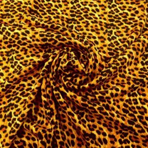 Crepe De Chine Fabric Baby Leopard Orange/Brown