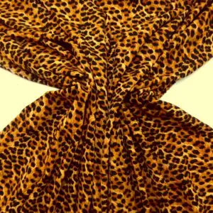 Crepe De Chine Fabric Baby Leopard Orange/Brown