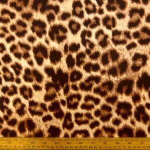 Crepe Textured Fabric With Spandex Drapey Leopards