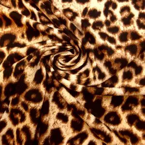 Crepe Textured Fabric With Spandex Drapey Leopards
