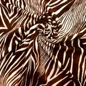 Jersey Fabric Soft Crepe Feel Swirl Brown Ivory