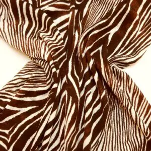 Jersey Fabric Soft Crepe Feel Swirl Brown Ivory