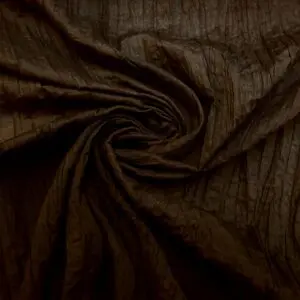 Polycotton Fabric Crinkly Wrinkly Chocolate Brown