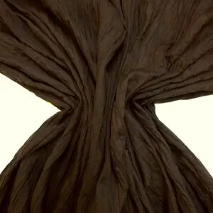 Polycotton Fabric Crinkly Wrinkly Chocolate Brown