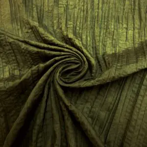 Polycotton Fabric Crinkly Wrinkly Khaki