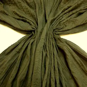 Polycotton Fabric Crinkly Wrinkly Khaki
