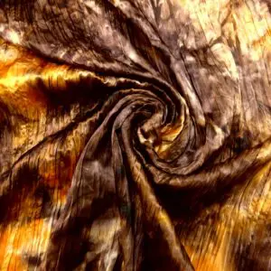 Satin Fabric Pleated Creased Shiny Mocha/Orange