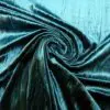 Crushed Velvet Fabric Crinkle Teal