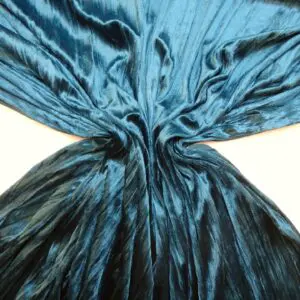 Crushed Velvet Fabric Crinkle Teal