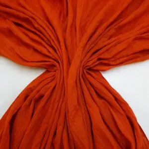 Polycotton Fabric Crinkly Wrinkly Burnt Orange