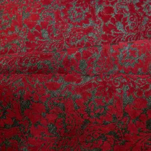 Denim Fabric Flocked Tudor Romance Black Ruby