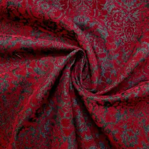 Denim Fabric Flocked Tudor Romance Black Ruby