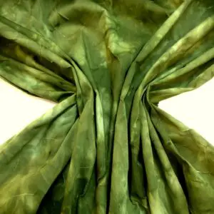 Denim Fabric Slashed Tie Dye Olive